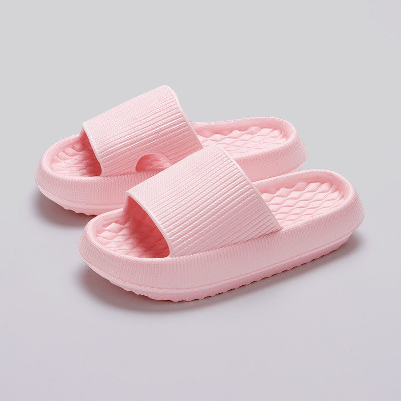 Summer EVA Slippers Solid Color Rhombus Stripe Anti-slip Slippers New Women's Home Shoes-World Bazaar Life