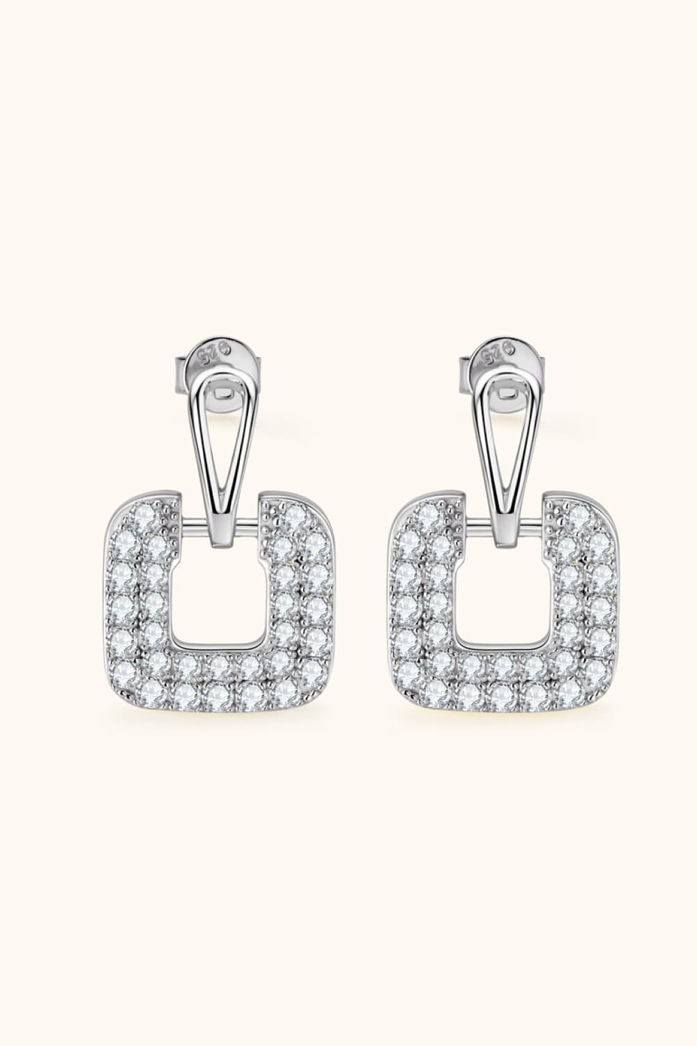 1.68 Carat Moissanite 925 Sterling Silver Drop Earrings.