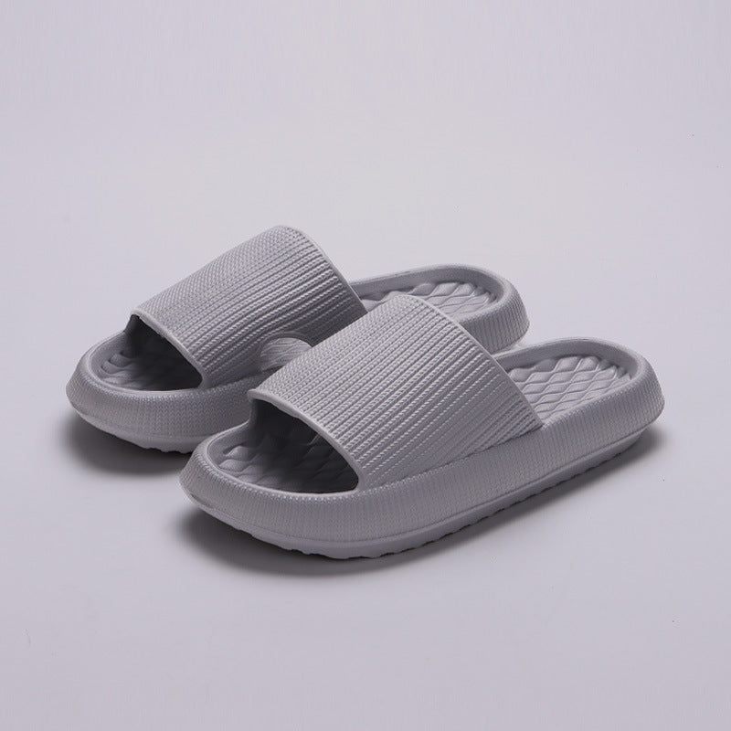 Summer EVA Slippers Solid Color Rhombus Stripe Anti-slip Slippers New Women's Home Shoes-World Bazaar Life
