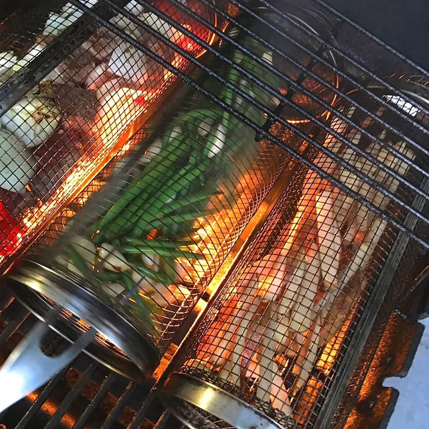 Portable Metal BBQ Grilling Basket for Camping