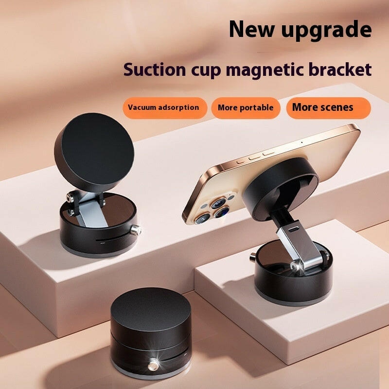 Foldable Magnetic Vacuum Car Phone Holder Foldable Suction Cup With Suction Cup Hands-Free Navigation For Smart Phone - World Bazaar Life