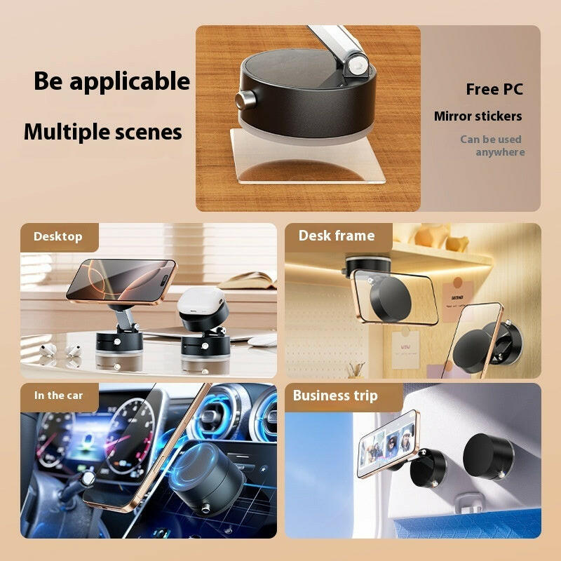 Foldable Magnetic Vacuum Car Phone Holder Foldable Suction Cup With Suction Cup Hands-Free Navigation For Smart Phone - World Bazaar Life