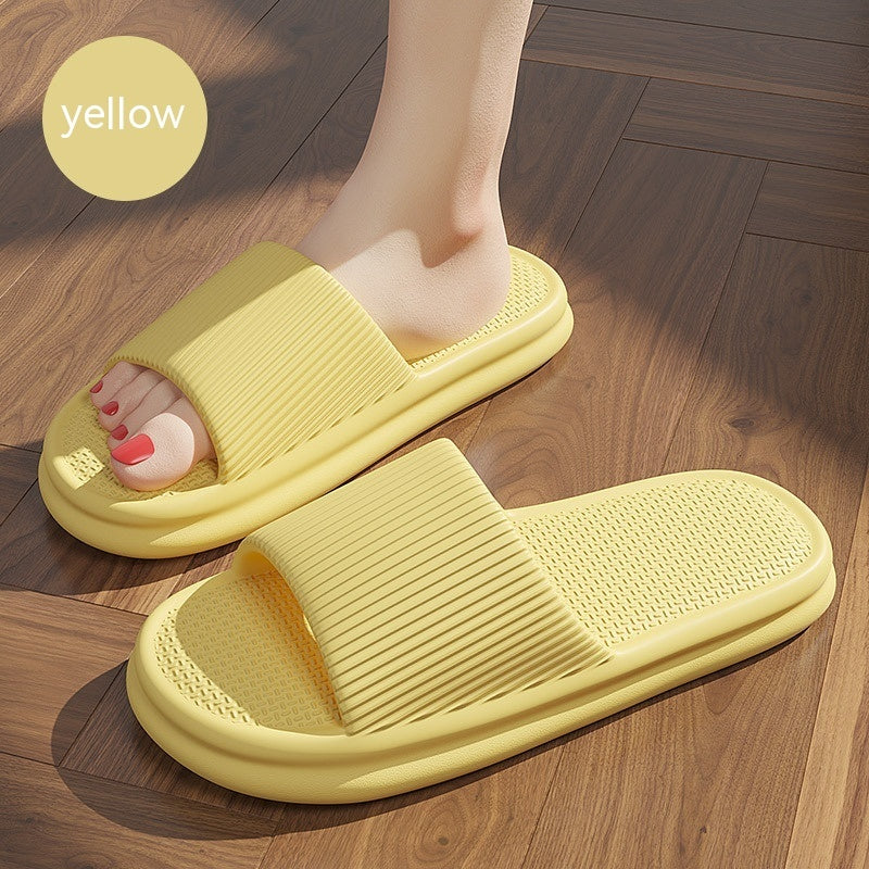 Striped Design Home Slippers For Women Men Soft Anti-slip Floor Bathroom Slippers Solid House Shoes-World Bazaar Life