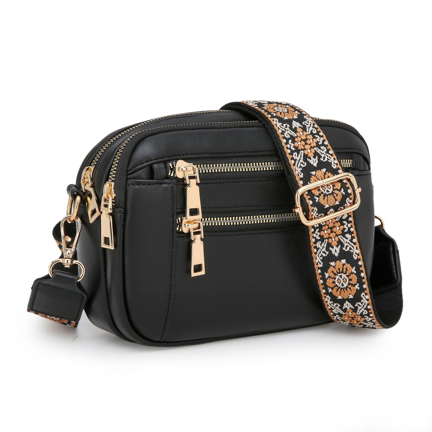 Two-Tone PU Leather Crossbody Bag – Stylish & Multi-Functional