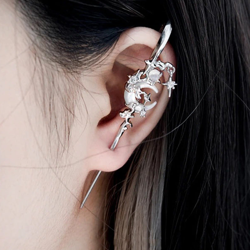 Creative Star Moon Diamond Geometric Stud Earrings – Fast Delivery