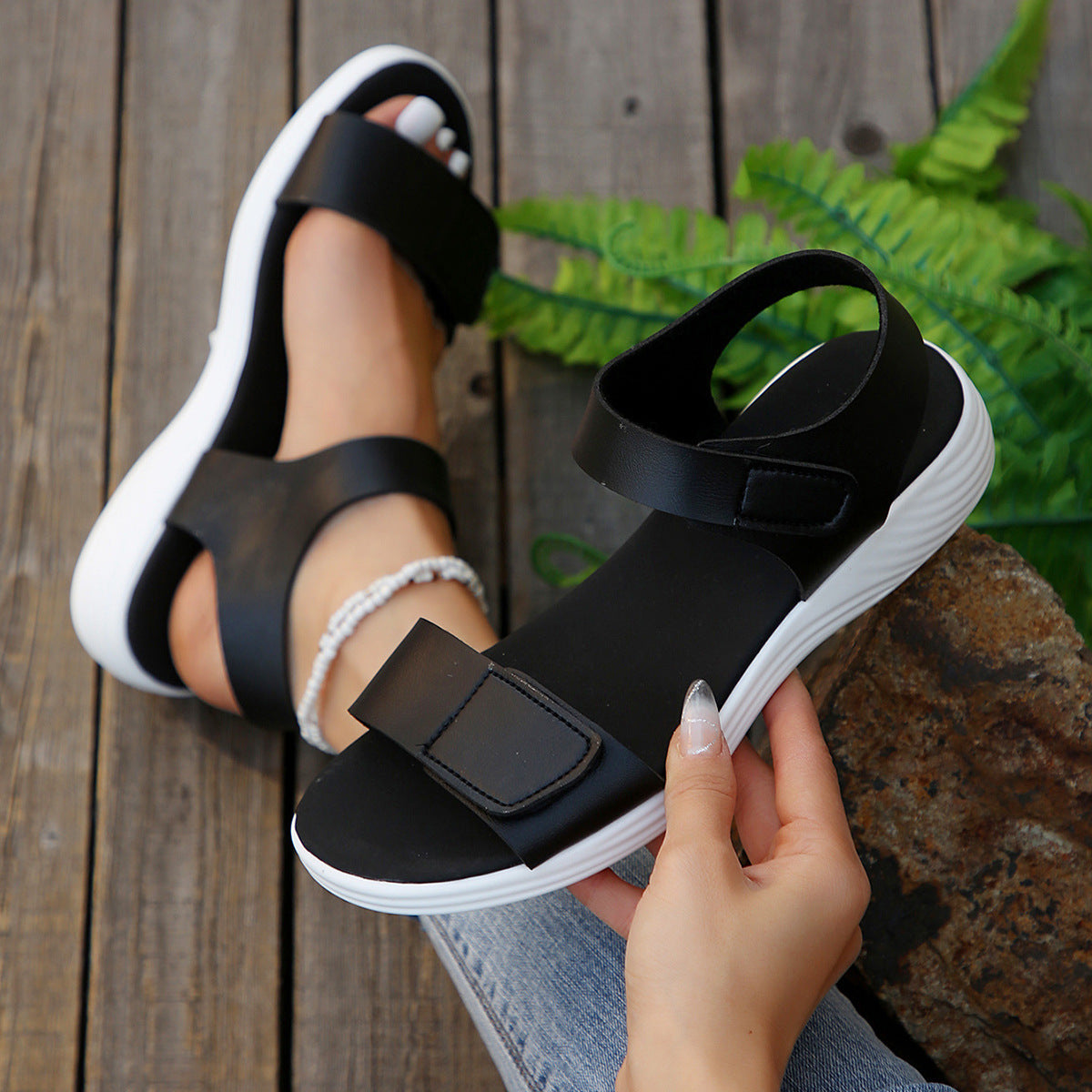 Summer Women's Low Heel Beach Sandals-World Bazaar Life