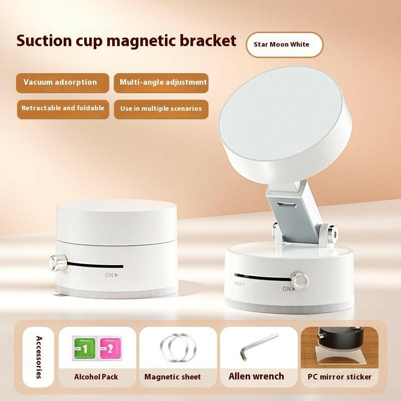 Foldable Magnetic Vacuum Car Phone Holder Foldable Suction Cup With Suction Cup Hands-Free Navigation For Smart Phone - World Bazaar Life