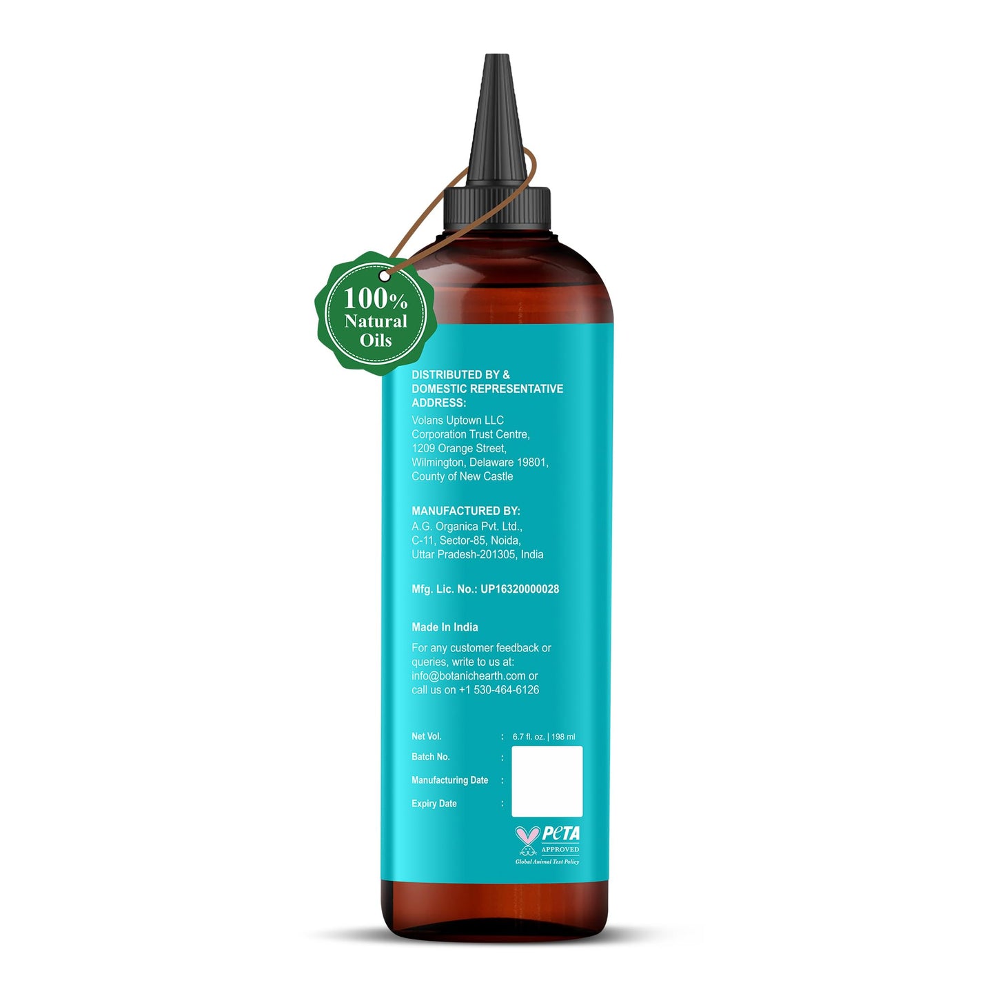Botanic Hearth 100% Pure Rosemary Oil For Hair Growth (6.7 fl oz) Infused With Biotin, Jojoba & castor Oil | Nourishing & Volumizing | Non GMO Verified