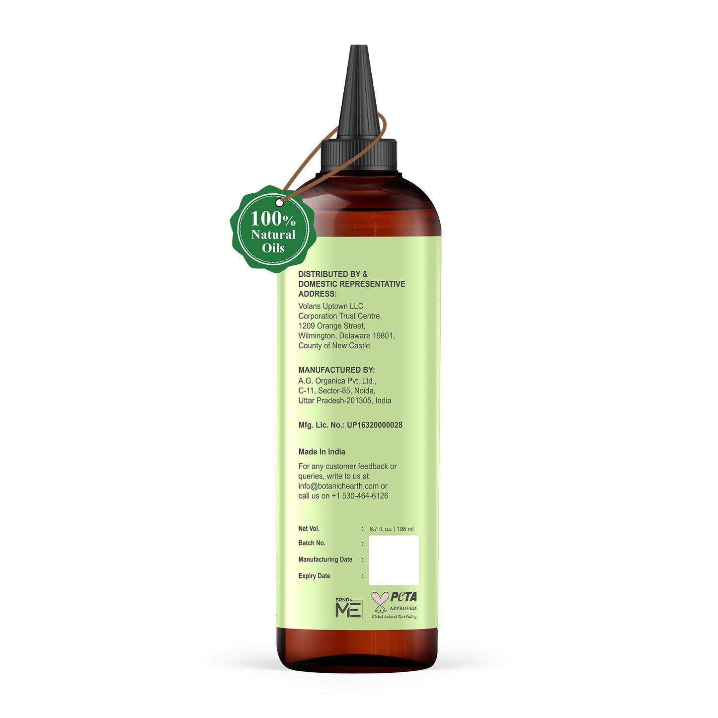 Botanic Hearth 100% Pure Rosemary Oil For Hair Growth (6.7 fl oz) Infused With Biotin, Jojoba & castor Oil | Nourishing & Volumizing | Non GMO Verified