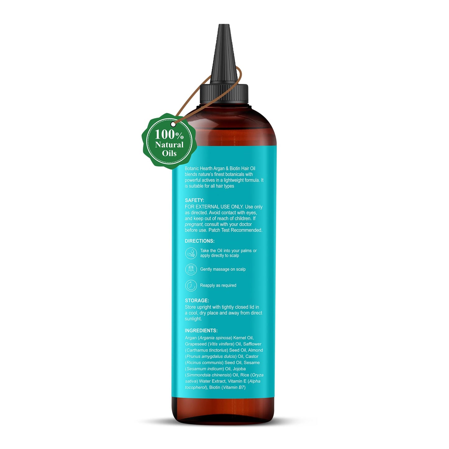 Botanic Hearth 100% Pure Rosemary Oil For Hair Growth (6.7 fl oz) Infused With Biotin, Jojoba & castor Oil | Nourishing & Volumizing | Non GMO Verified
