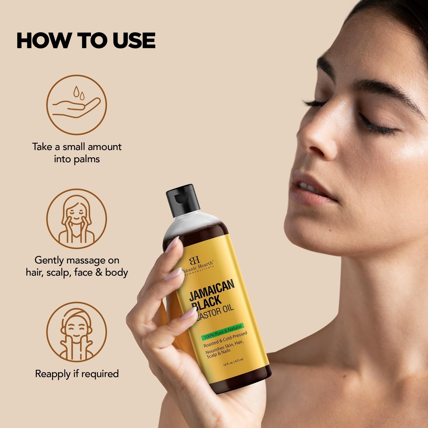Botanic Hearth 100% Pure Rosemary Oil For Hair Growth (6.7 fl oz) Infused With Biotin, Jojoba & castor Oil | Nourishing & Volumizing | Non GMO Verified