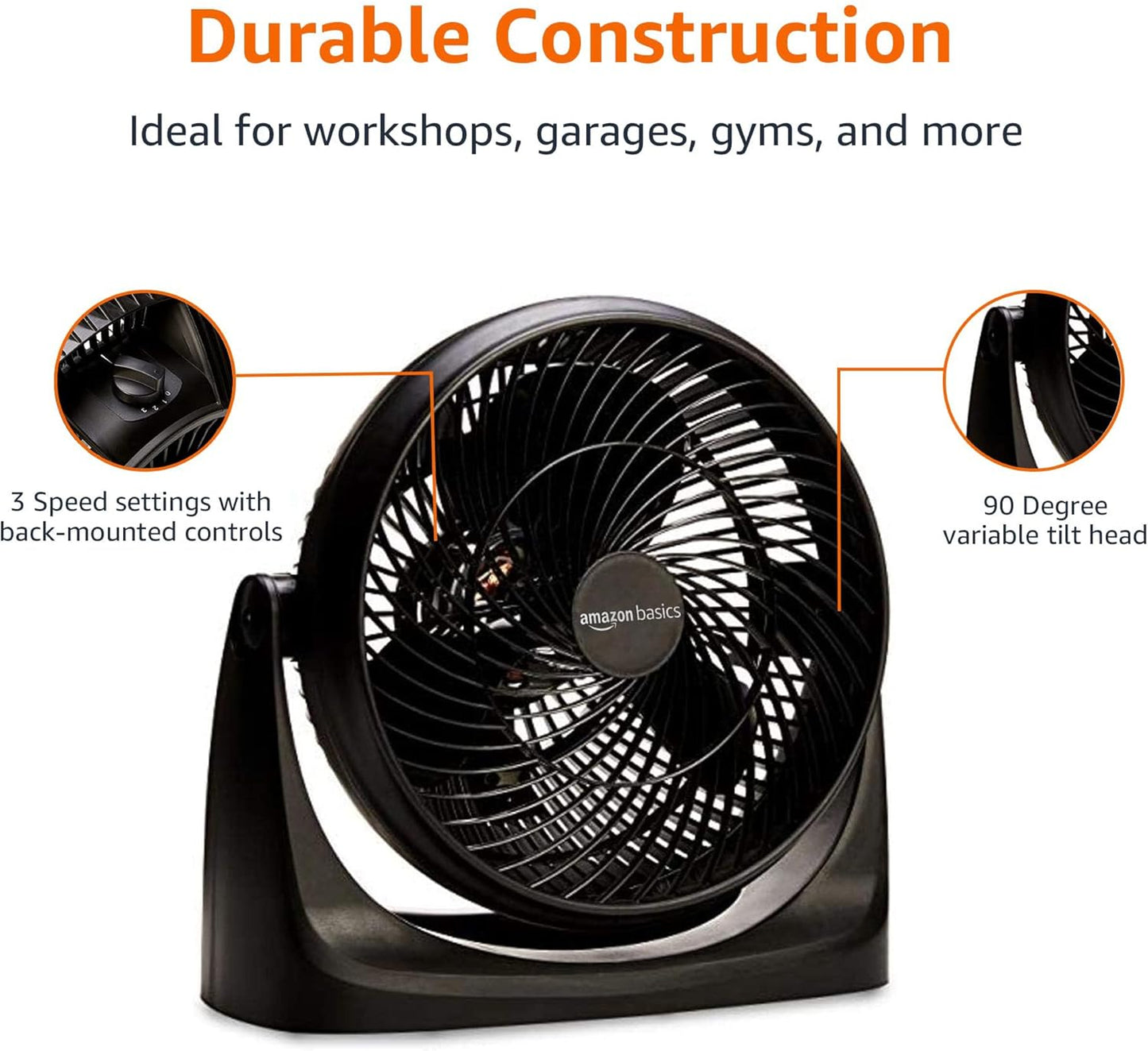 Compact Air Circulator Fan – Black.