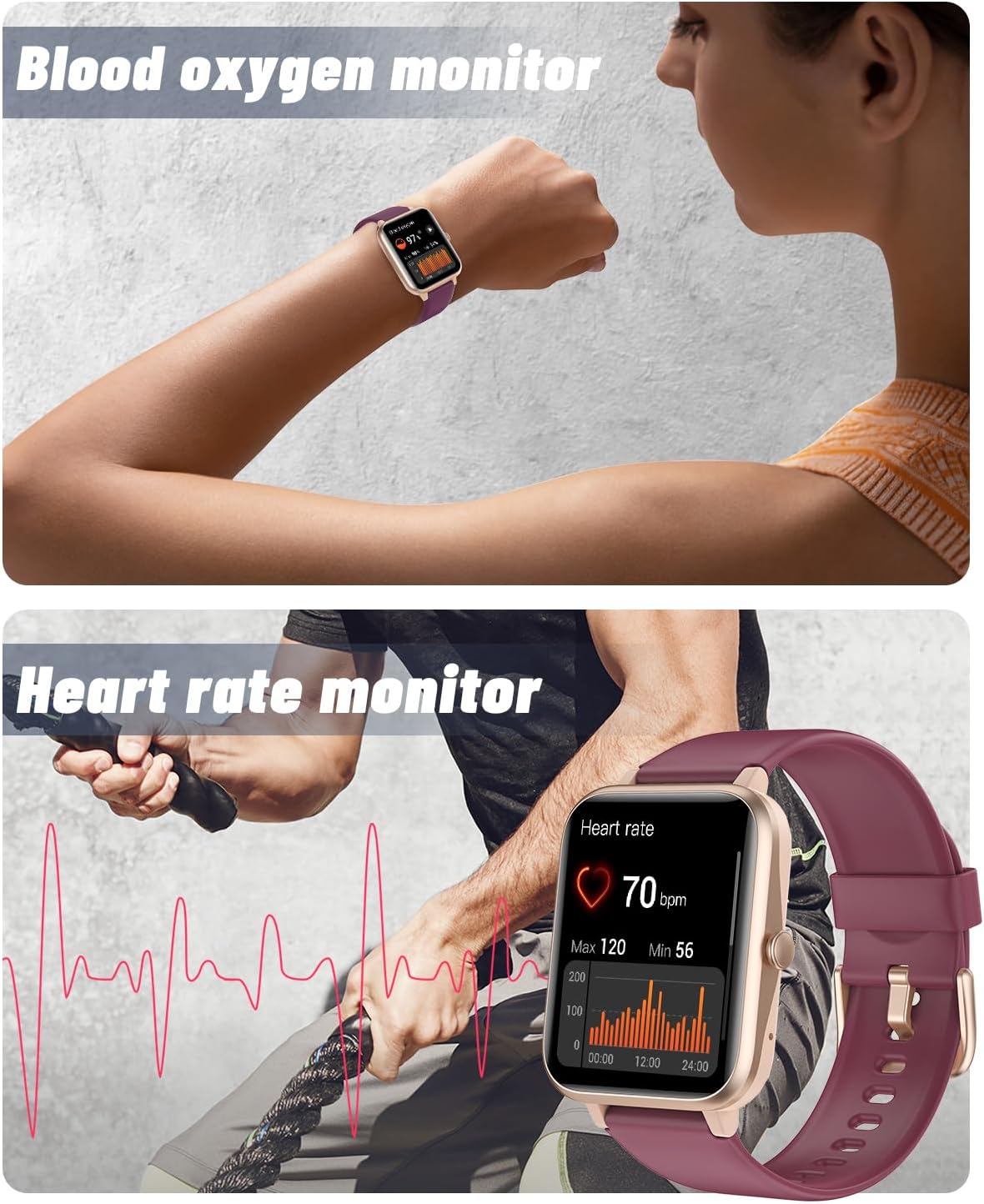 GRV Smart Watch for iOS and Android Phones (Answer/Make Calls), Watches for Women IP68 Waterproof Smartwatch Fitness Tracker Watch with Heart Rate/Sleep Monitor Steps Calories Counter (Pink)