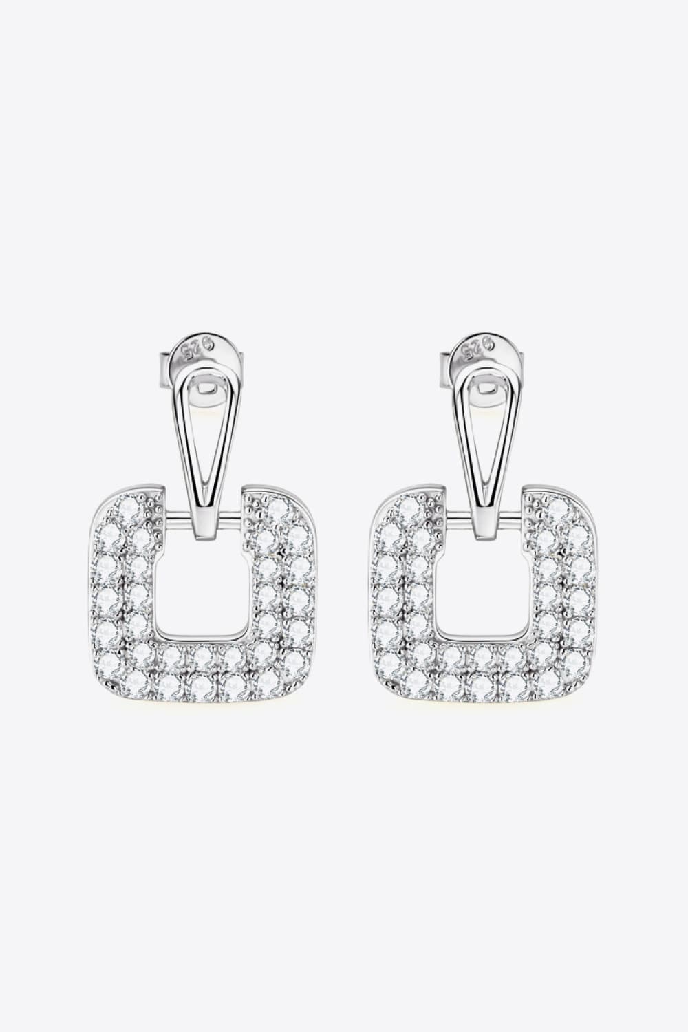 1.68 Carat Moissanite 925 Sterling Silver Drop Earrings.