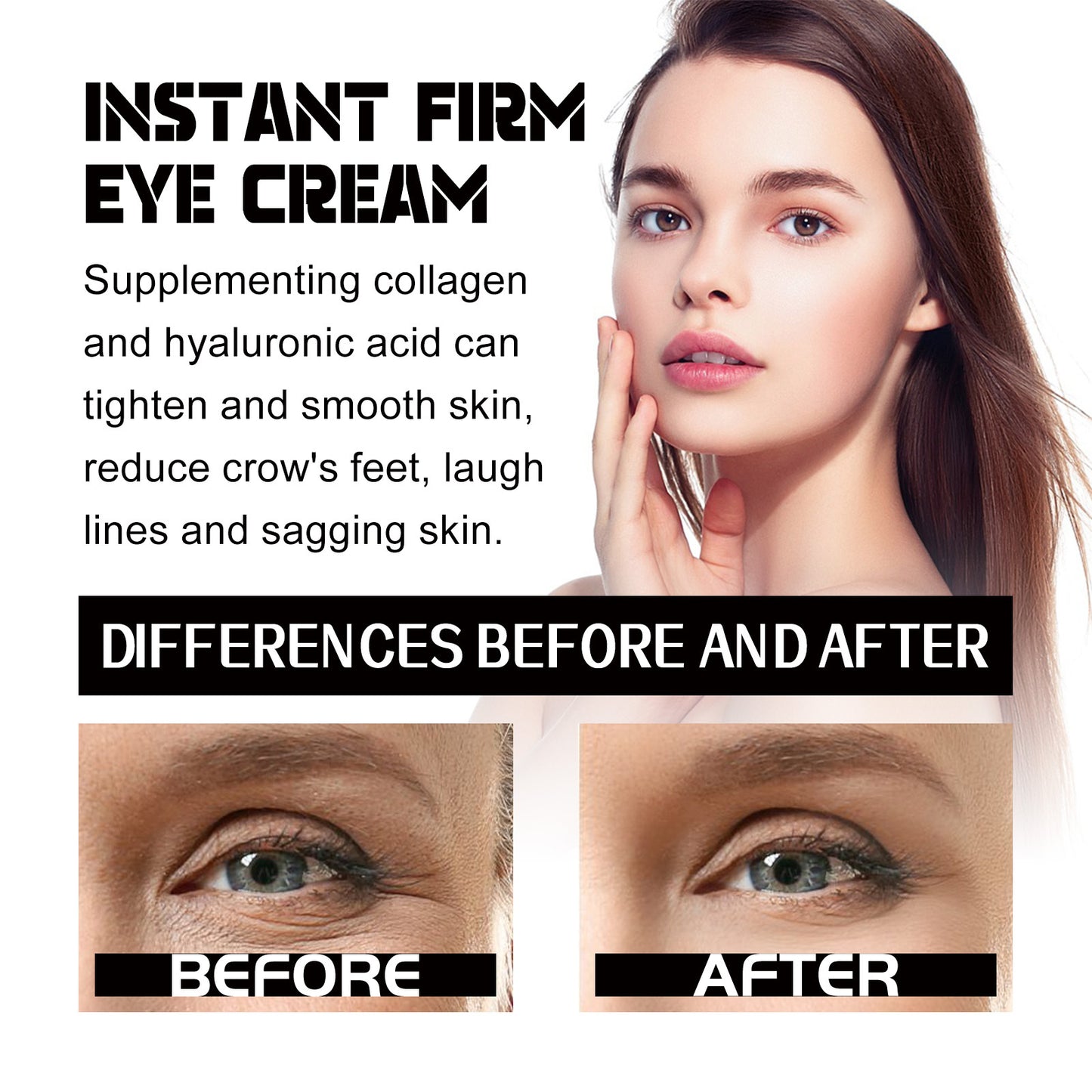 Instant Firming Eye Cream with Hyaluronic Acid, Collagen & Vitamin E
