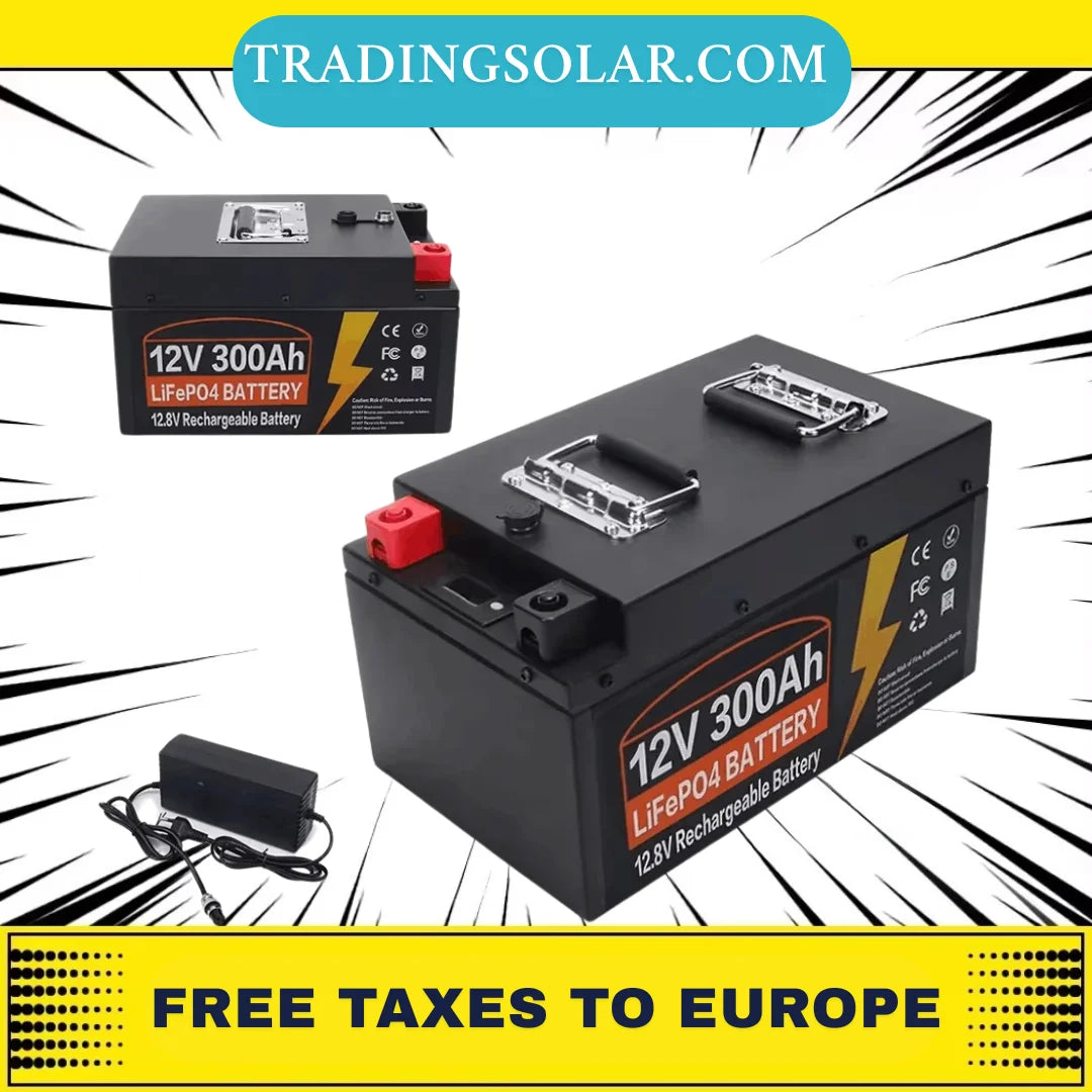 Lithium Iron Phosphate Battery 12V 300Ah LiFePO4 Built In BMS for Replacing Most of Backup Power Home Energy Storage Tax Free