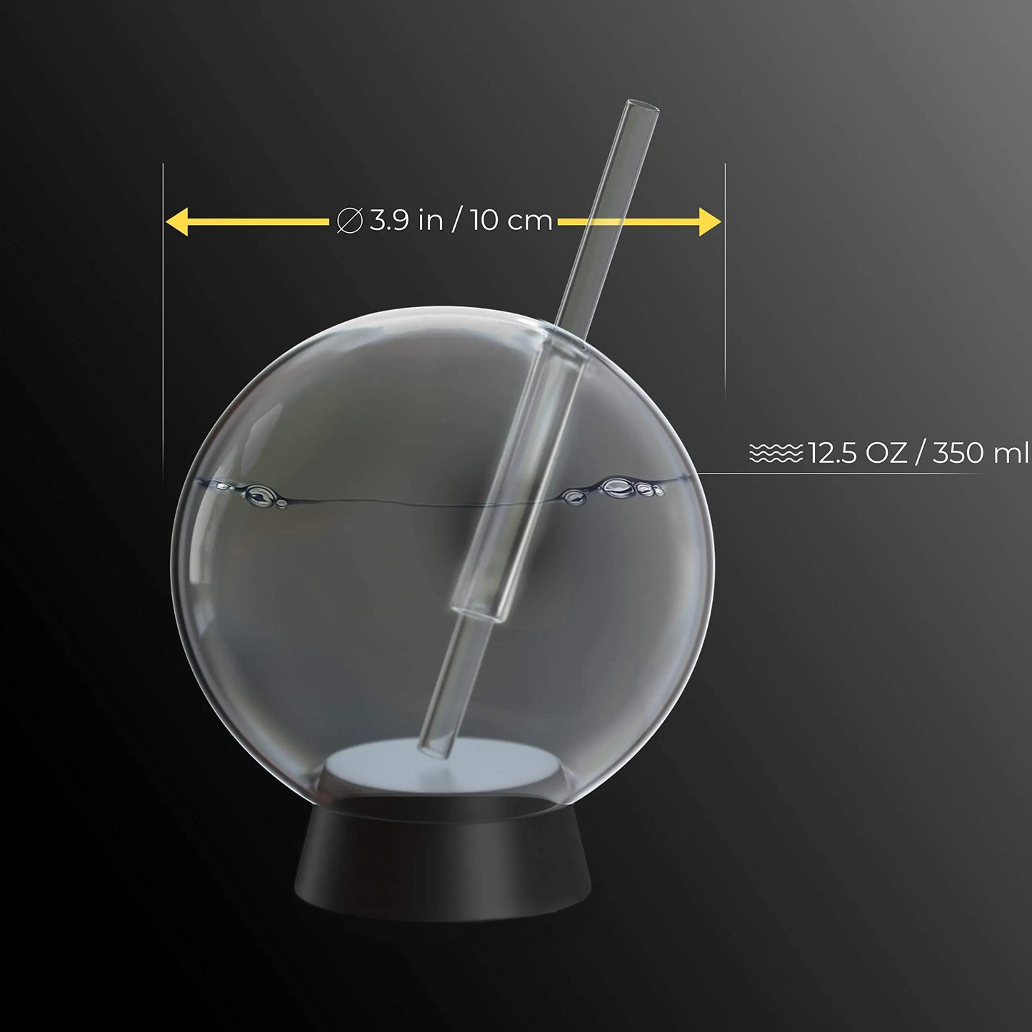 UD_Smoking Gun Wood Smoke Infuser Cocktail Ball 2 pcs Food Smoke Infuser Accessory Cocktail Ball Glass with Glass Straw for