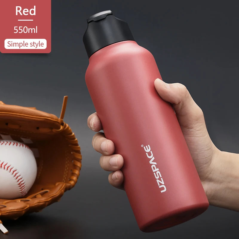 Stainless Steel Thermal Bottle - 2 Lids, Straw & Portable-World Bazaar Life
