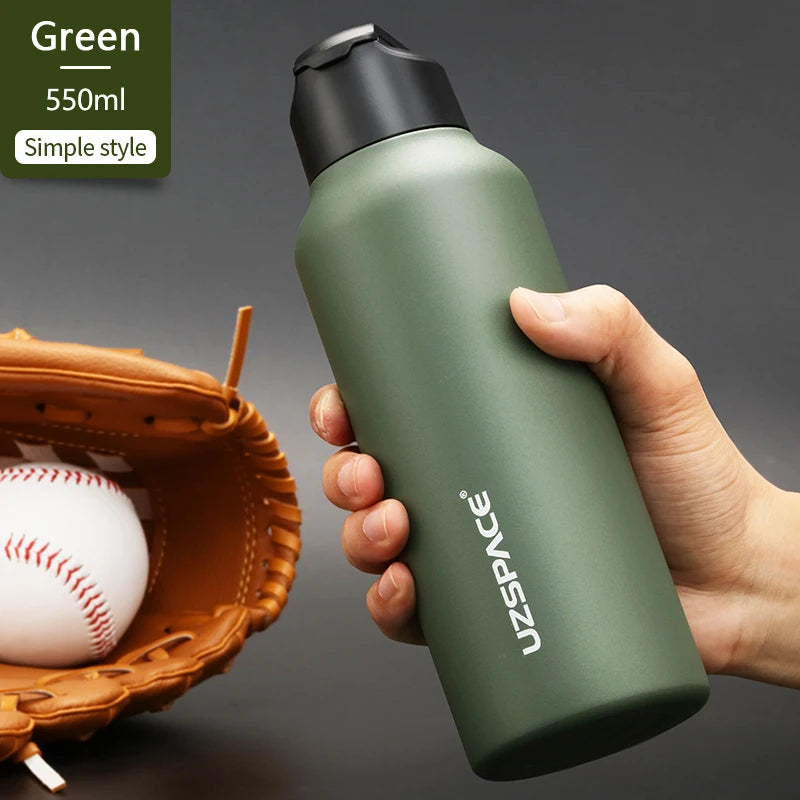 Stainless Steel Thermal Bottle - 2 Lids, Straw & Portable-World Bazaar Life