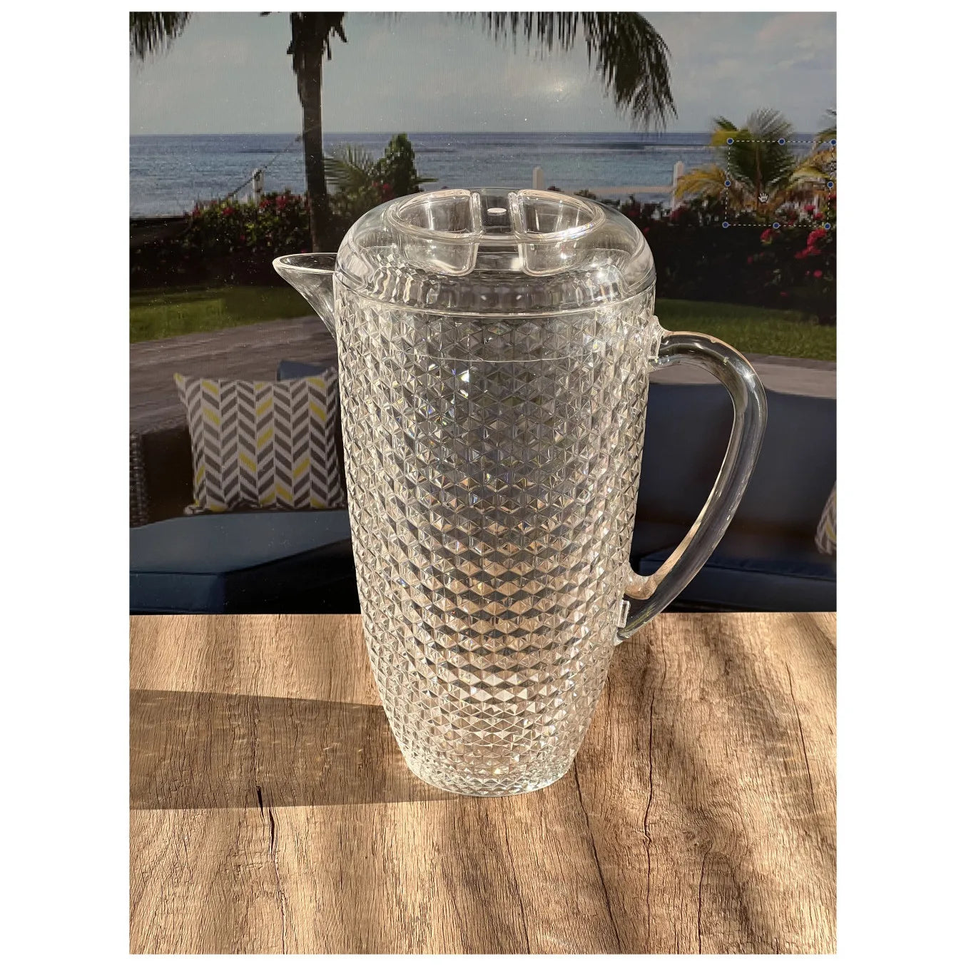 2.5 Quart Clear Diamond Acrylic Serving Pitcher HMS Drinkware