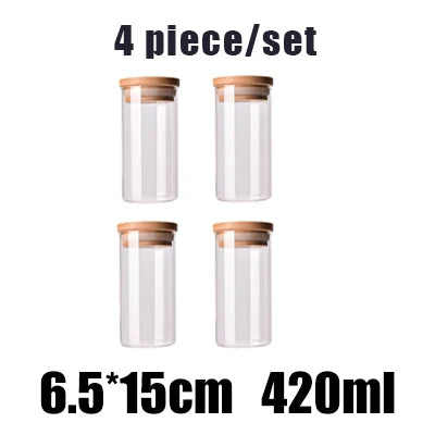 Glass Cereal Storage Jars – Sealed Kitchen Food Containers-World Bazaar Life