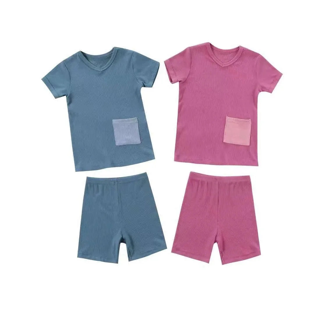AS Kids Pajamas Children Sleepwear Short Sleeve Casual Sets Baby Boys Girls Clothes Cotton Nightwear Kids Clothing-World Bazaar Life