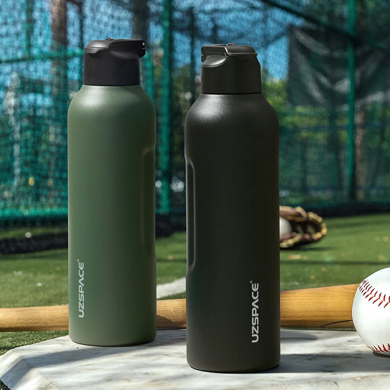 Stainless Steel Thermal Bottle - 2 Lids, Straw & Portable-World Bazaar Life