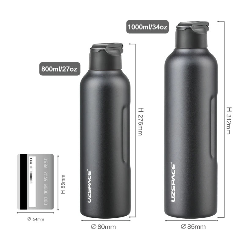 Stainless Steel Thermal Bottle - 2 Lids, Straw & Portable-World Bazaar Life