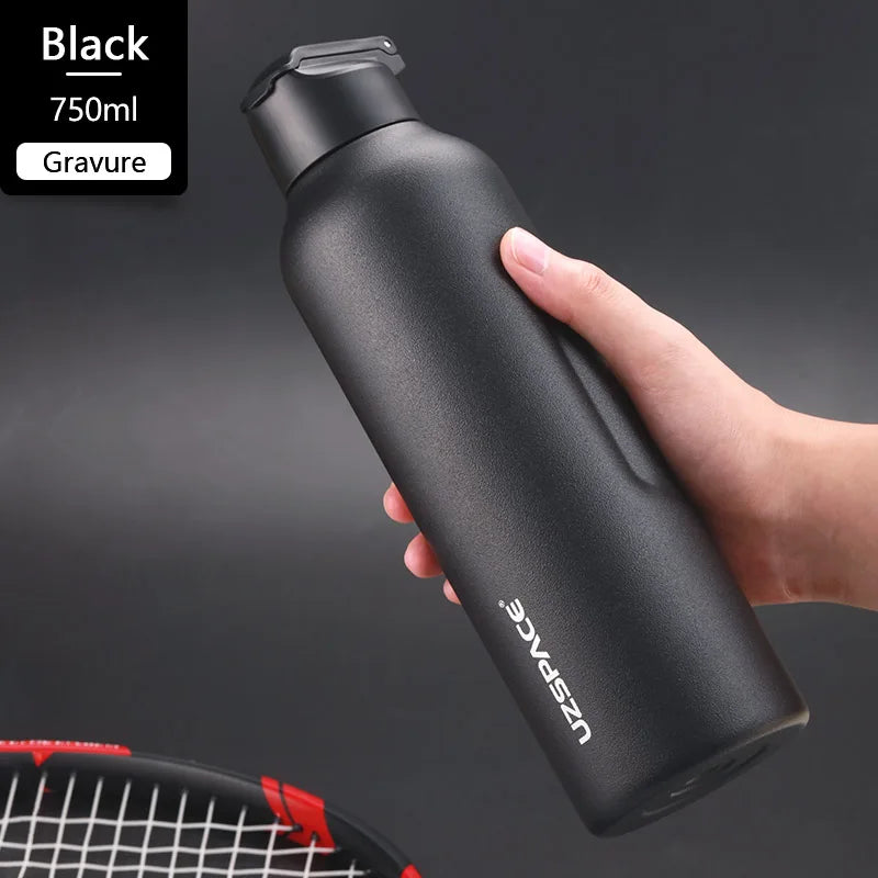Stainless Steel Thermal Bottle - 2 Lids, Straw & Portable-World Bazaar Life