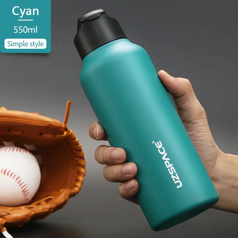 Stainless Steel Thermal Bottle - 2 Lids, Straw & Portable-World Bazaar Life