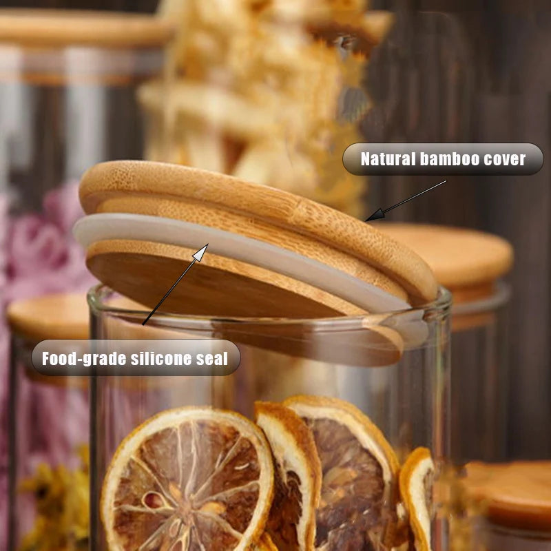Glass Cereal Storage Jars – Sealed Kitchen Food Containers-World Bazaar Life