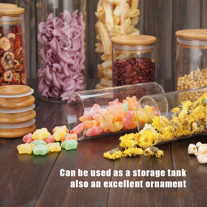 Glass Cereal Storage Jars – Sealed Kitchen Food Containers-World Bazaar Life