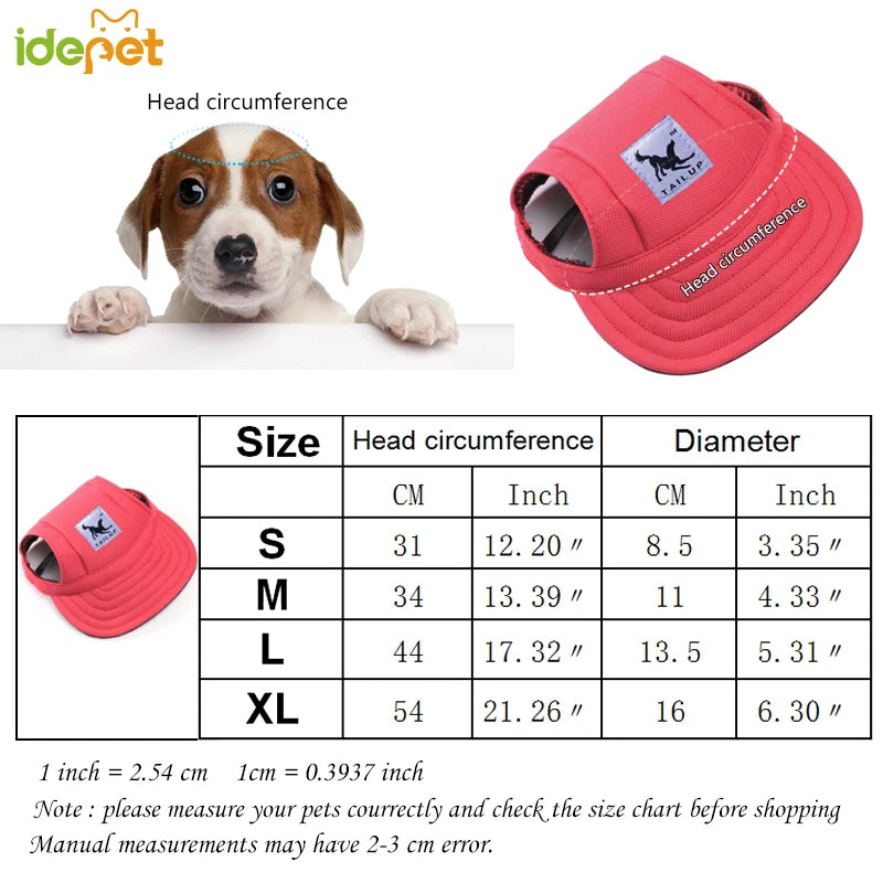 CutePaws Adjustable Dog Baseball Hat with Ear Holes for Small Pets-World Bazaar Life