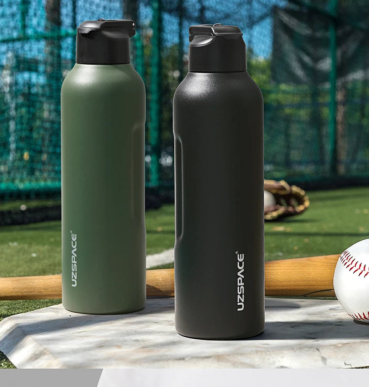 Stainless Steel Thermal Bottle - 2 Lids, Straw & Portable-World Bazaar Life