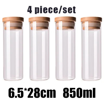 Glass Cereal Storage Jars – Sealed Kitchen Food Containers-World Bazaar Life