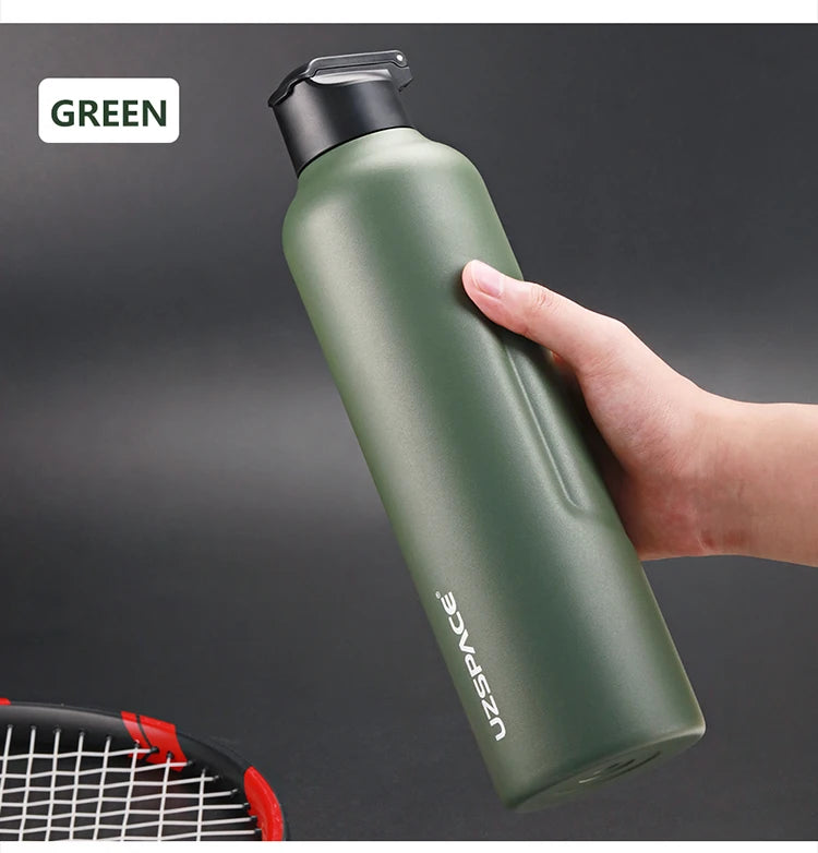 Stainless Steel Thermal Bottle - 2 Lids, Straw & Portable-World Bazaar Life