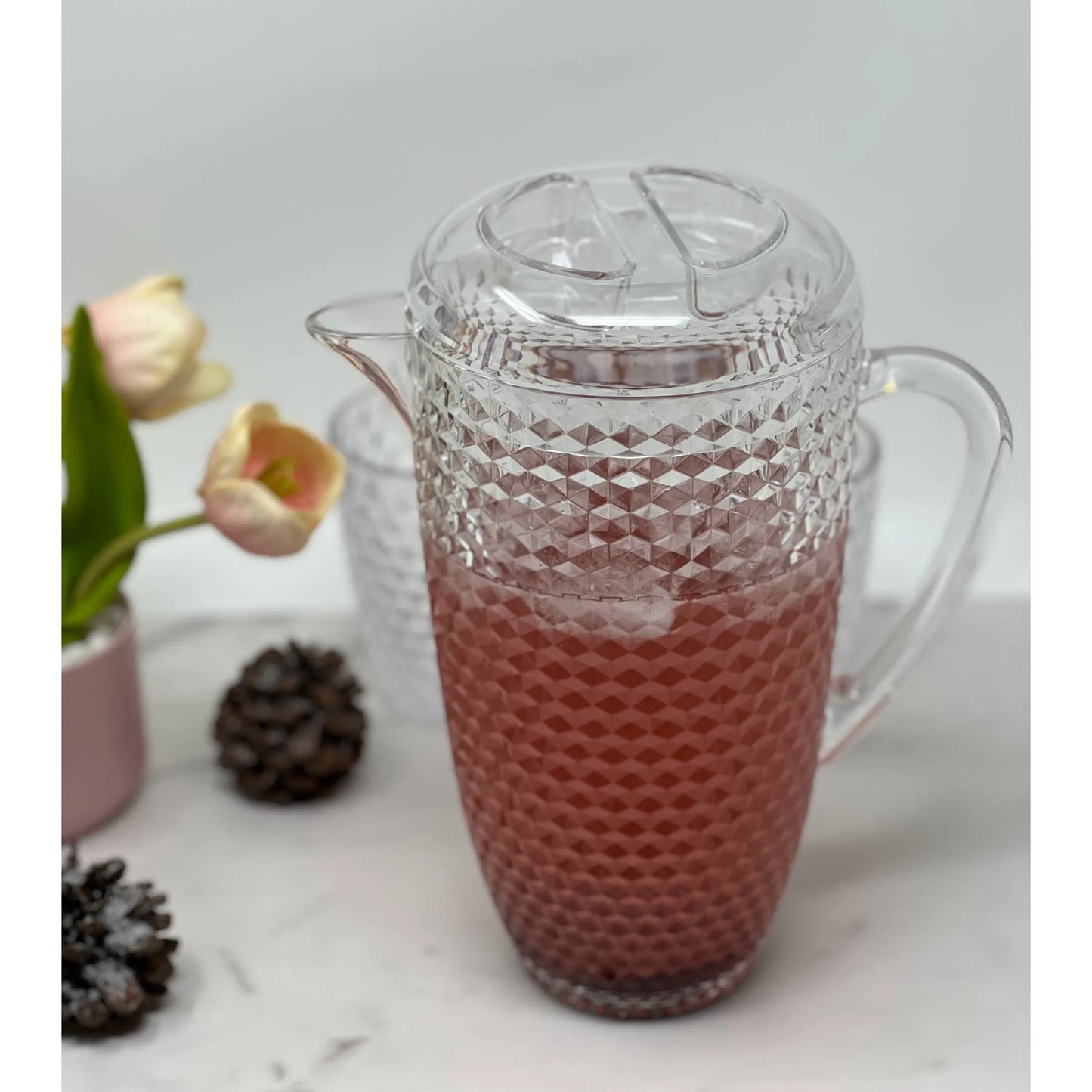 2.5 Quart Clear Diamond Acrylic Serving Pitcher HMS Drinkware
