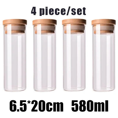 Glass Cereal Storage Jars – Sealed Kitchen Food Containers-World Bazaar Life