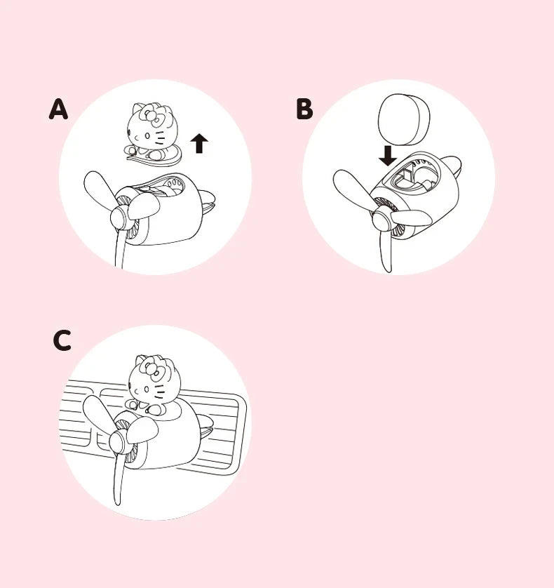 Sanrio Accesiories Hello Kitty Car Small Plane Fragrance Car Decoration Accessories Kawaii Outlet Air Freshener New Hot Sale-World Bazaar Life