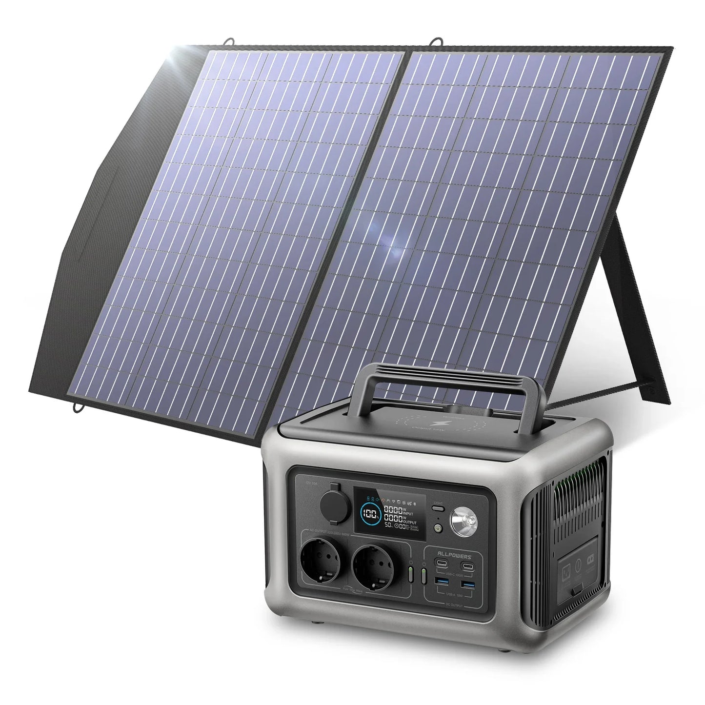 ALLPOWERS Portable Power Station R600, 299Wh LiFeP04 Battery with 2x 600W (1200W Surge) AC Outlets for Outdoor Camping RV Home