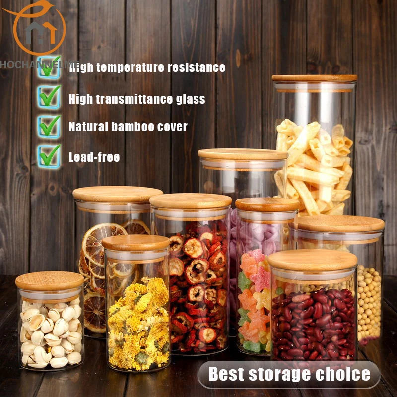 Glass Cereal Storage Jars – Sealed Kitchen Food Containers-World Bazaar Life