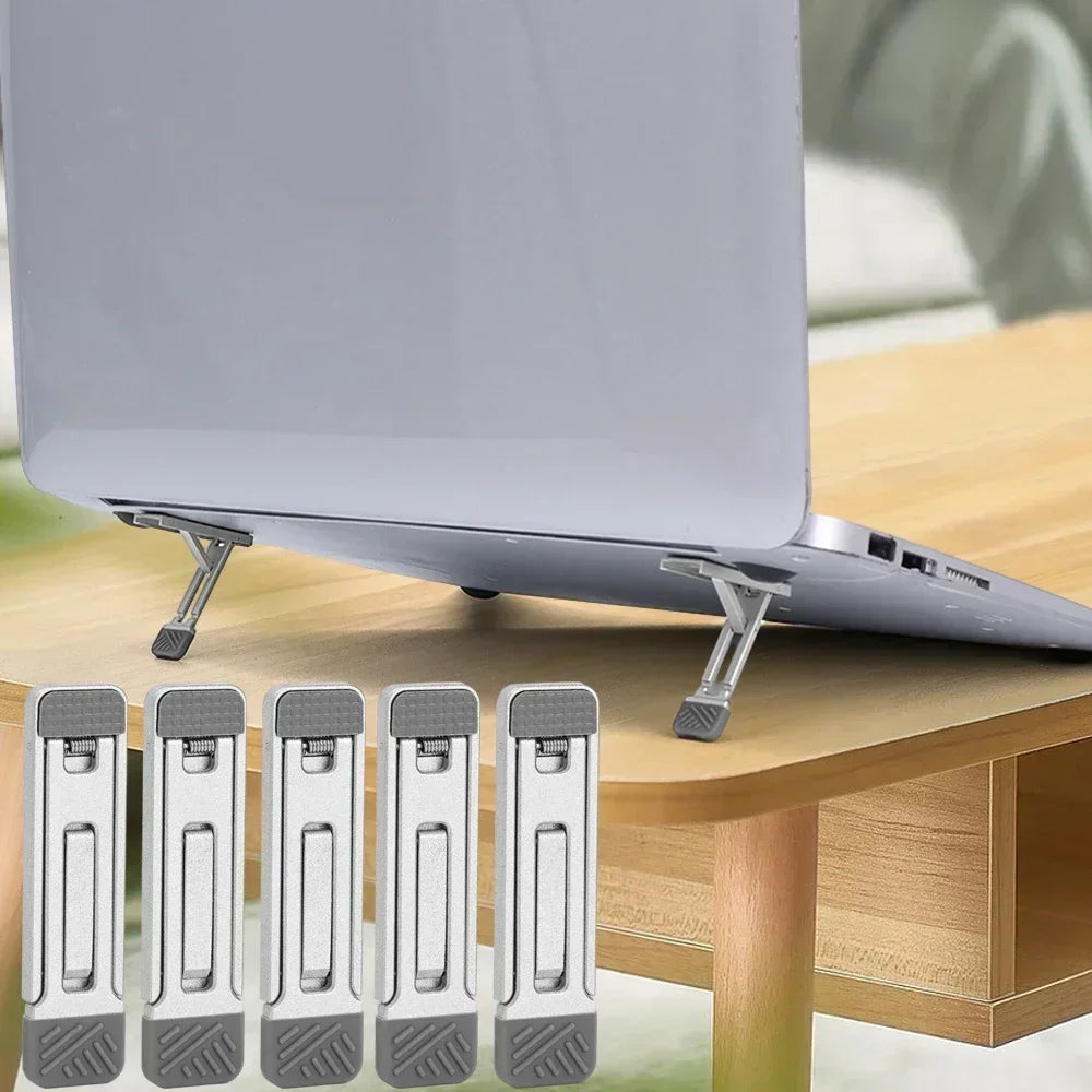 Portable Laptop Stand Aluminum Alloy Mini Folding Holder 3 Height Adjustment Notebook Bracket Accessories for Macbook Cell Phone