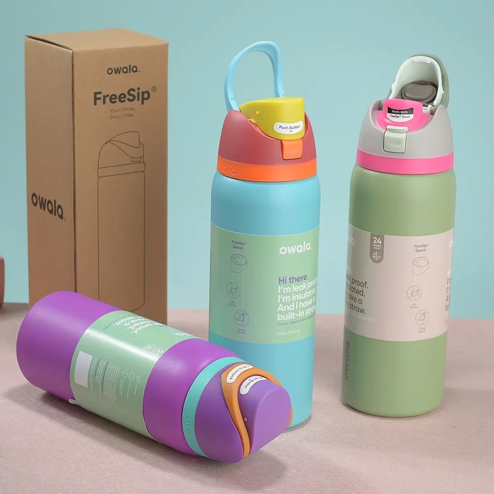 32 Oz Insulated Stainless Steel Cup Water Bottle with Straw, BPA-Free Sports Water Bottle, Great for Travel-World Bazaar Life