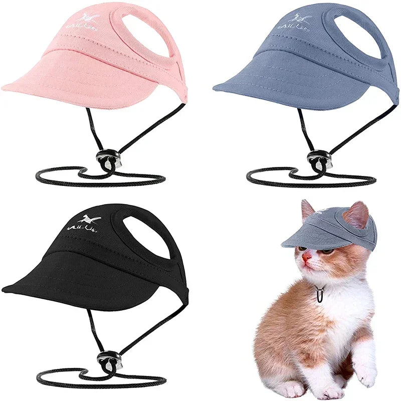 Small Puppy Pets Summer Solid Color Cap Dog Baseball Visor Hat Outdoor Accessories Sun Bonnet Travelhelmet-World Bazaar Life