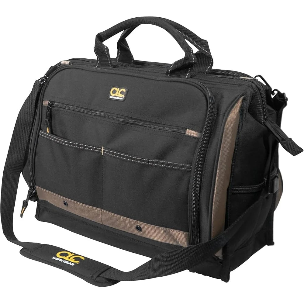 Heavy Duty Tool Bag with 50 Pockets for Organized Storage.
