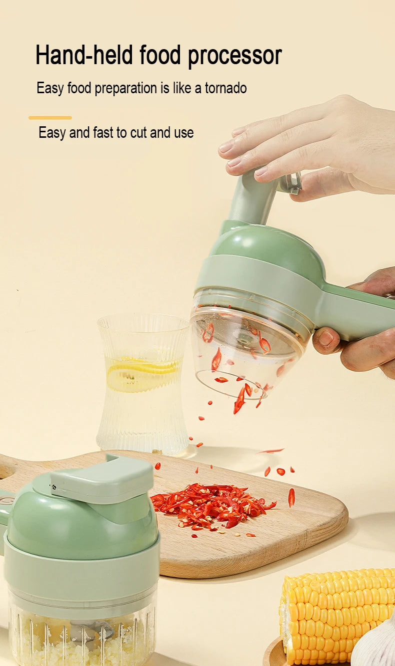 Wireless Electric Food Processor Vegetable Cutter Fruit Slicer Garlic Masher Mincer Handheld Stirrer Kitchen Cooking Accessories