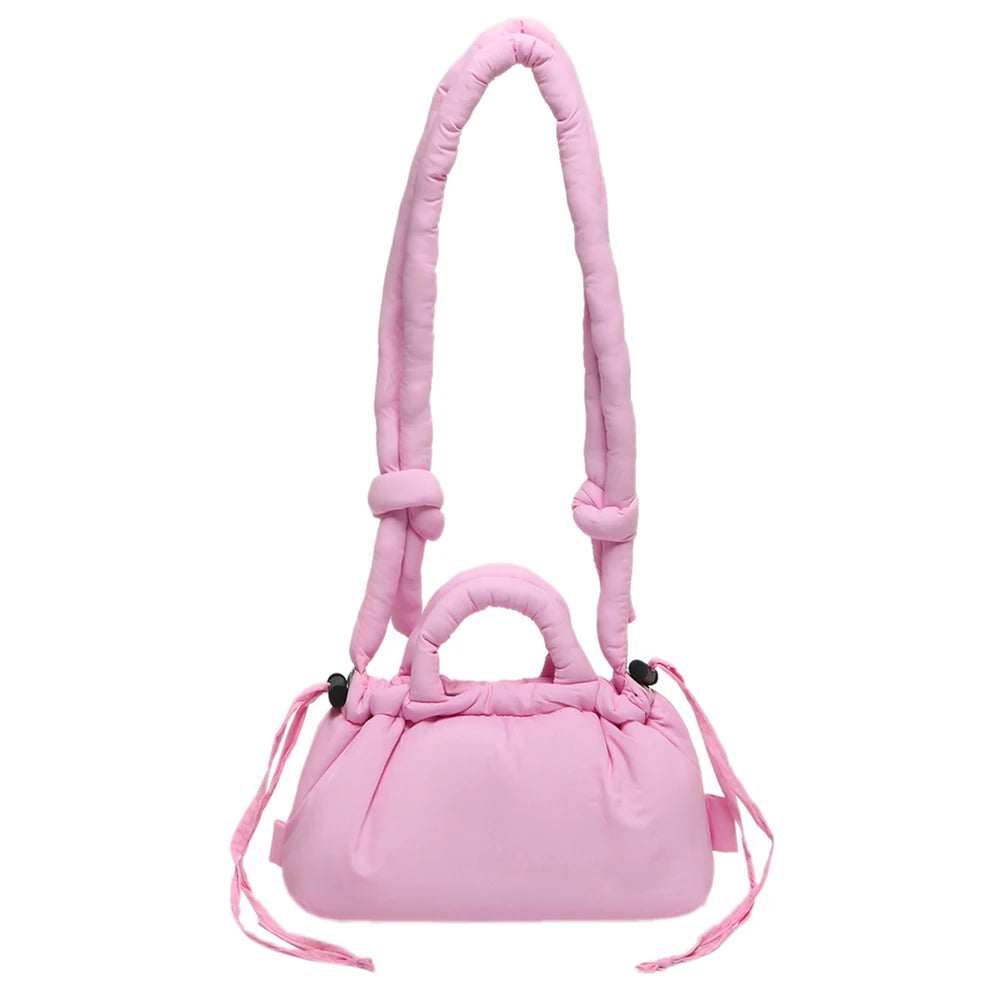 Puffer Tote Bag for Women Lightweight Down Cotton Padded Crossbody Bag Large Capacity Handbag Puffy Purse for Shopping Travel 