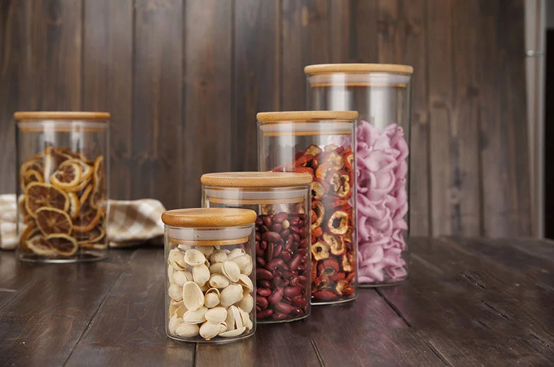 Glass Cereal Storage Jars – Sealed Kitchen Food Containers-World Bazaar Life