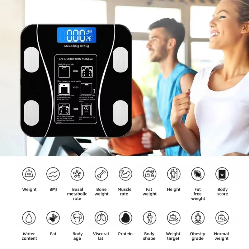 Smart Bluetooth Body Fat Scale Weight Loss Precision Electronic Scale with Mobile App for Home Fitness Tracking