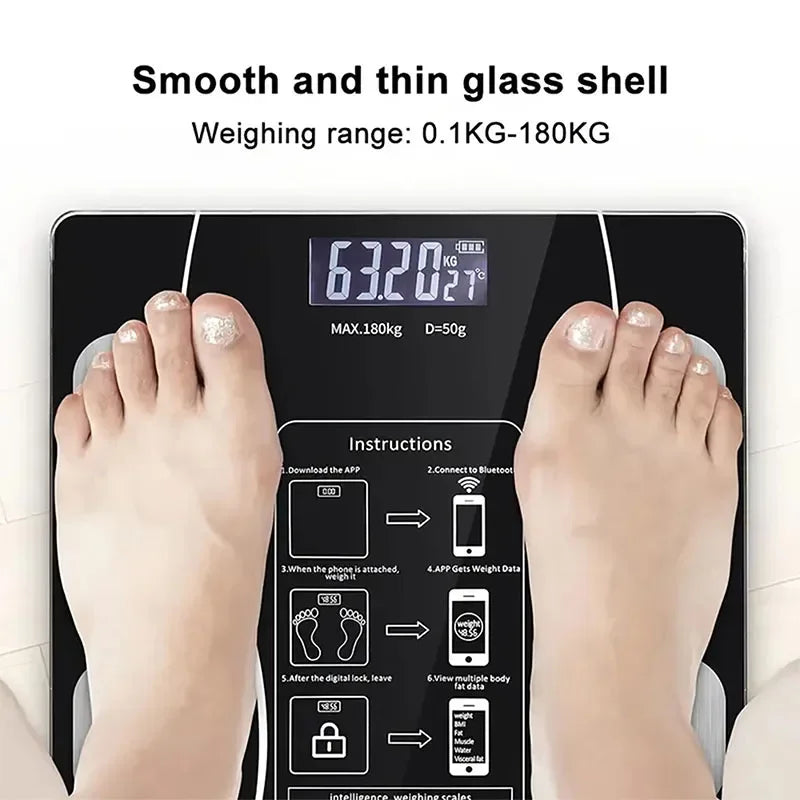 Smart Bluetooth Body Fat Scale Weight Loss Precision Electronic Scale with Mobile App for Home Fitness Tracking